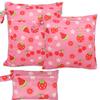 SANFERGE 3pcs Baby Cloth Diaper Wet Dry Bags, Waterproof Reusable Wet Bag with 2 Zipper Pockets & Handle, Washable Laundry Bags for Travel Beach Pool Daycare Yoga Gym Exercise Swimsuits, SML, Pink view 1