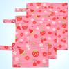 SANFERGE 3pcs Baby Cloth Diaper Wet Dry Bags, Waterproof Reusable Wet Bag with 2 Zipper Pockets & Handle, Washable Laundry Bags for Travel Beach Pool Daycare Yoga Gym Exercise Swimsuits, SML, Pink view 2