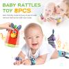 Baby Rattle Socks Set, Hand and Foot Finder Rattles Toys for Babies 0-6 Months, Infant Shower Gifts Set with Wrist Rattle Socks, Newborn Sensory Toy for Boys Girls 0-12 Months view 2