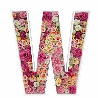 2FT Letter W Mosaic Balloon Frame Letter DIY Fillable Letters Kit for Birthday Party Wedding Backdrop Decor