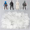 100Packs Star Was Black Series 6 inch Action Figure Stand with Peg, 1/12 Clear Toy Figuras Display Support Stands, Figures Organizer Bases Holder Accessories - Multi-Pegs - Square view 1