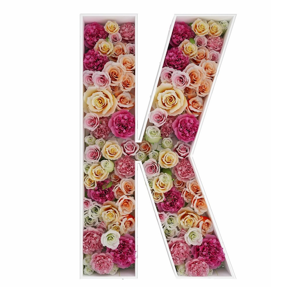 2FT Letter K Mosaic Balloon Frame Letter DIY Fillable Letters Kit for Birthday Party Wedding Backdrop Decor