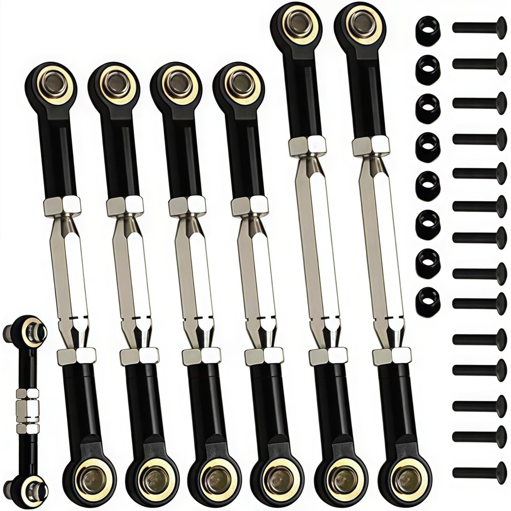 (2026 Upgrade) 78-108mm Stainless Steel Turnbuckles/Camber Link for 1/10 Traxxas Slash 4X4 VXL/Rustler 4X4 /Stampede 4X4 VXL/Hoss 4X4 RC Car Hops Up Parts(Black)