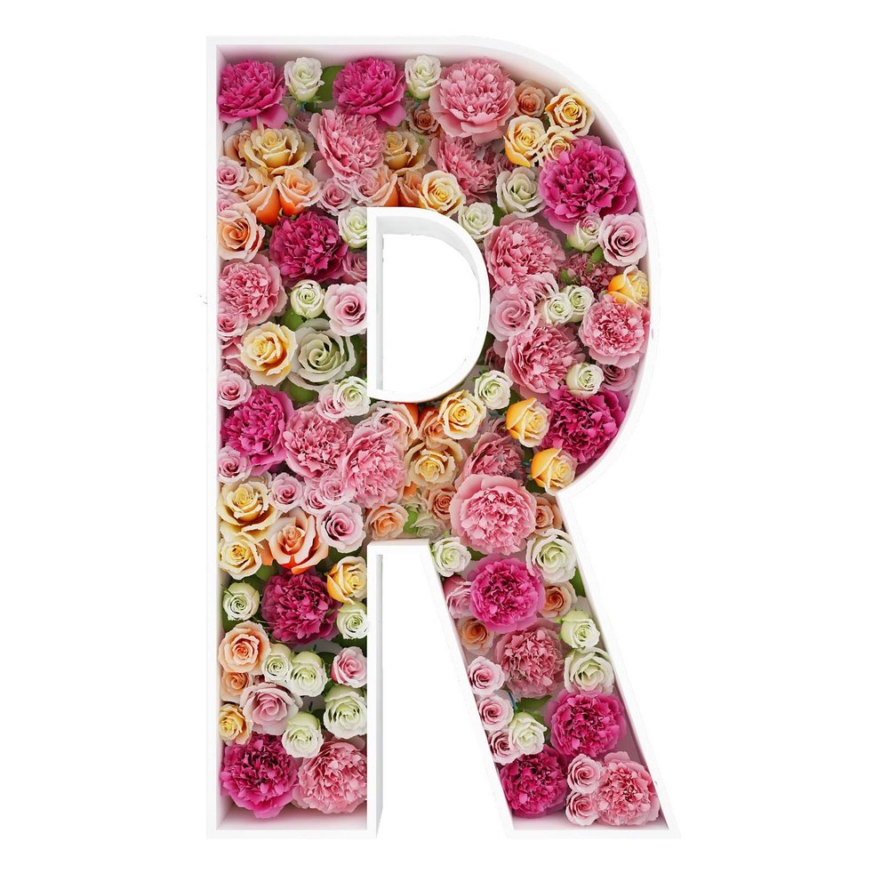 2FT Letter R Mosaic Balloon Frame Letter DIY Fillable Letters Kit for Birthday Party Wedding Backdrop Decor