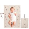 Vegan Leather Portable Changing Pad - Waterproof Compact Baby Changing Mat - Foldable Travel Diaper Changing Pad, Newborns Shower Gifts (Olive Branch with Strap, 20"*28") view 1