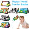 Aboosam Tummy Time Baby Mirror Toys 0-6 6-12 Months - Montessori Infant Toys Brain Development with Crinkle Cloth Book and Teether - High Contrast Newborn Sensory Toys for Babies Boys Girls Gifts view 2