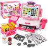 Play Calculator Cash Register Toy Gift for Kids Girls Age 3, 4, 5, 6, 7, 8+ Year Old, 57 Pcs Pink Pretend Grocery Store Playset, Incl Microphone, Credit Card, Scanner, Fake Food, Play Money for Kids view 1