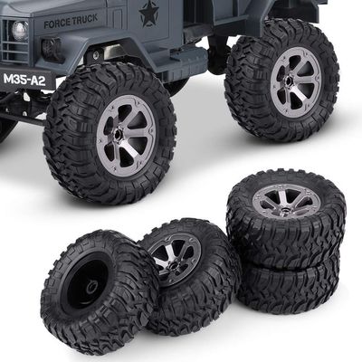 HERCHR 1/16 RC Crawler Tires, 4pcs/Set Anti-Skid RC Crawler Tires Rubber Tyres Remote Control Militaty Car Part Accessory