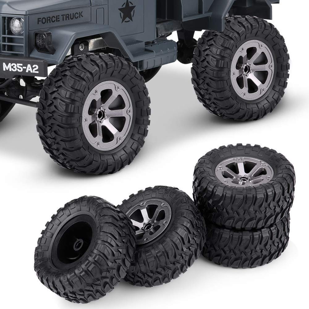 HERCHR 1/16 RC Crawler Tires, 4pcs/Set Anti-Skid RC Crawler Tires Rubber Tyres Remote Control Militaty Car Part Accessory