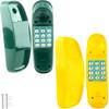 Haconba 2 Pack Swingset Phone Toys Playground Swing Set Telephone Plastic Pretend Play Telephone with Numeric Key for Kids Outdoor Playground Treehouse Accessories (Yellow, Green) view 1