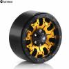 Chanmoo 1.9 RC Beadlock Wheels Rims With 12mm Hex 1.9 Inch Metal Wheel Hub For 1/10 RC Crawler Car SCX10 SCX10 II 90046 SCX10 III TRAXXAS TRX4 Axial Tamiya CC01 D90 1.9 RC Crawler Tires 4PCS (Gold) view 4