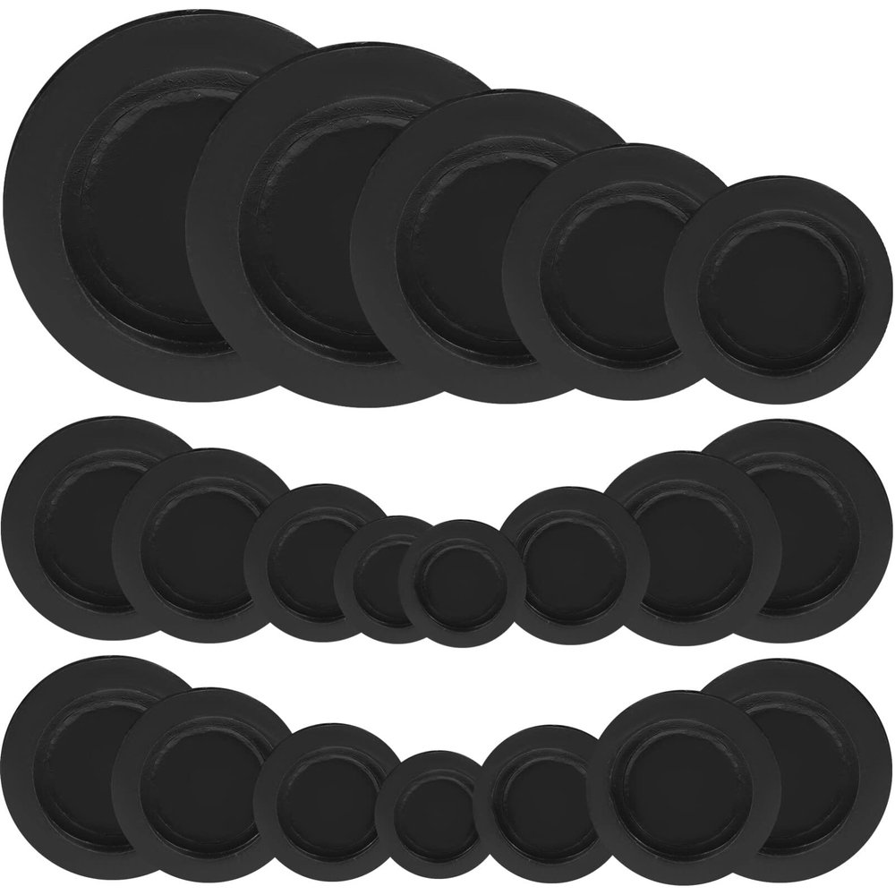 ULTECHNOVO Round Bank Piggy Bank Stoppers - 20pcs Rubber Piggy Bank Stopper Rubber Saving Box Plug Black Money Jar Replacement Covers(5 Sizes)