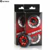 Chanmoo 1.9 RC Beadlock Wheels Rims with 12mm Hex 1.9 Inch Metal Wheel Hub for 1/10 RC Crawler Car SCX10 SCX10 II 90046 SCX10 III TRAXXAS TRX4 Axial Tamiya CC01 D90 1.9 RC Crawler Tires 4PCS (Red) view 3