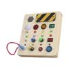 Almencla Wooden Busy Board, Busy Board with Toggle Switch, Development Toy, Sensory Learning LED Switch Board Wooden Toy for 1 2 3 4 Year Old Preschool view 1