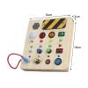 Almencla Wooden Busy Board, Busy Board with Toggle Switch, Development Toy, Sensory Learning LED Switch Board Wooden Toy for 1 2 3 4 Year Old Preschool view 3