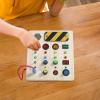 Almencla Wooden Busy Board, Busy Board with Toggle Switch, Development Toy, Sensory Learning LED Switch Board Wooden Toy for 1 2 3 4 Year Old Preschool view 4