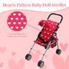 Deluxe Baby Doll Stroller with Crib Furniture Playset, Multi Baby Doll Accessories Set for 18" Dolls, Includes Doll Stroller Swing and Doll Bed Pretend Play for All Dolls - Pink view 3