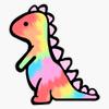 Mini Tie Dye Dino Glossy Sticker Decal Size 5" view 1