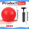 Hiboom 12 Pcs Playground Balls 5 Inch Dodgeball Playground Balls Kick Outdoor Inflatable with 1 Pcs Hand Pump for Adults Yoga Exercise Gym Schoolyard(Red) view 3