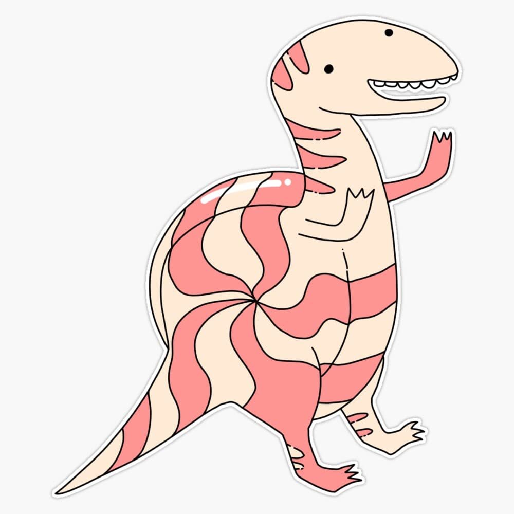 Candy Velociraptor Sticker Decal Size 5"