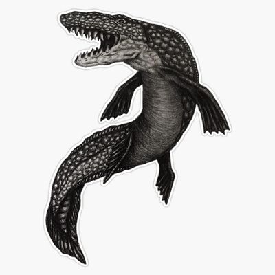 Graphite Mosasaurus Sticker Decal Size 5"