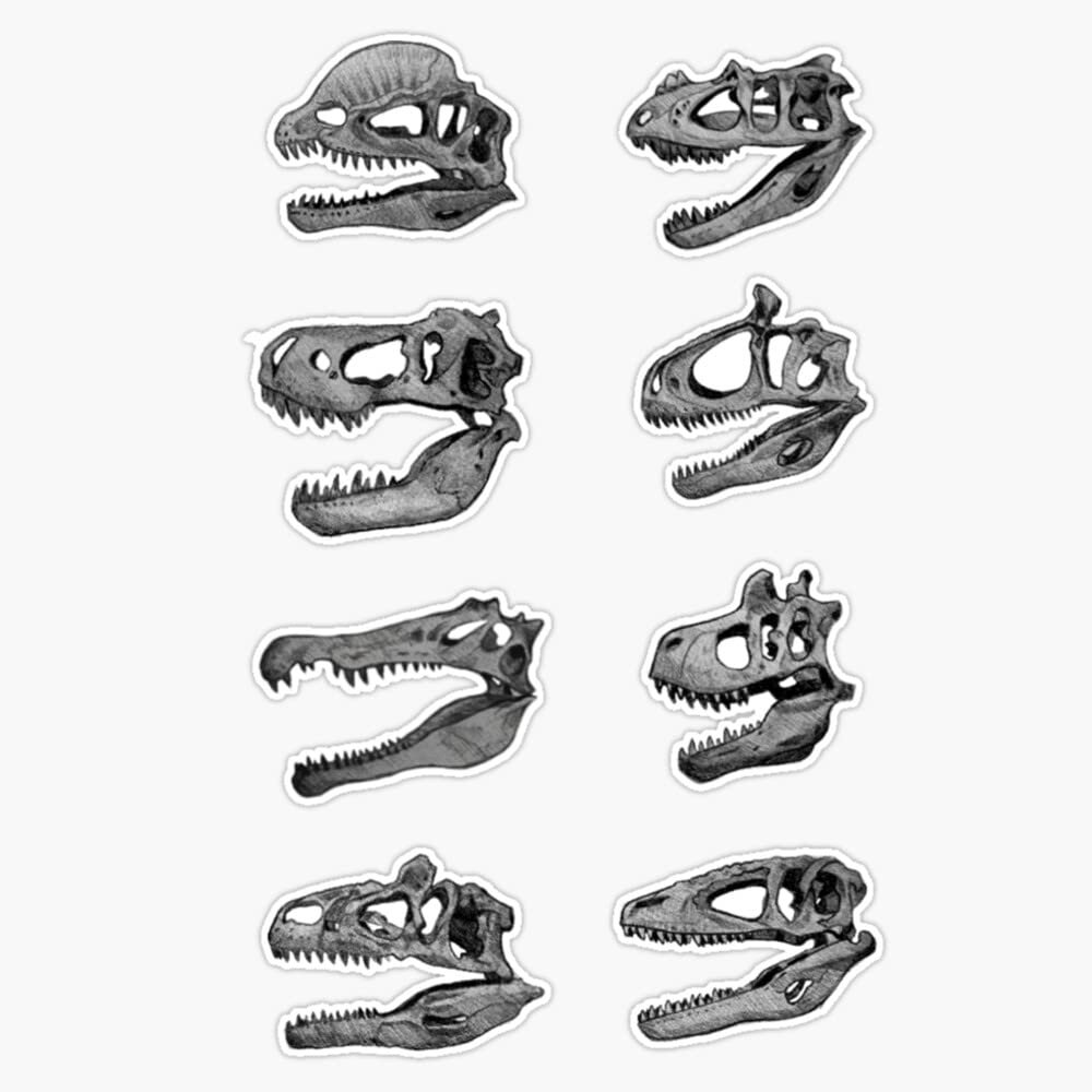 The Theropoda: Large Theropods Sticker Decal Size 5"