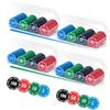 400 Plastic Poker Chips with Storage Box Set,Denomination Printed Casino Style Chip for Texas Home Game Holdem Poker Nights,Blackjack,Roulette Games,Casino Parties view 1