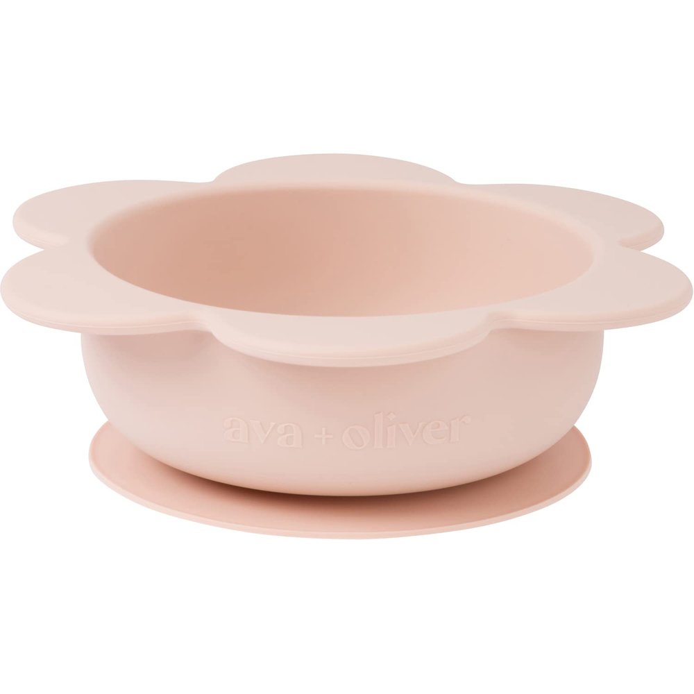 AVA + OLIVER Silcone Flower Suction Bowl | BPA-Free Non-Slip Design (Guava)
