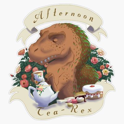 Afternoon Tea Rex Sticker Decal Size 5"