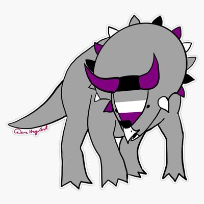 Ace Pride Triceratops Sticker Decal Size 5"