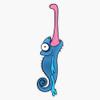 Cute Chameleon (Blue) Sticker Decal Size 5" view 1
