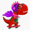 Skateboarding T-Rex Red Sticker Decal Size 5" view 1