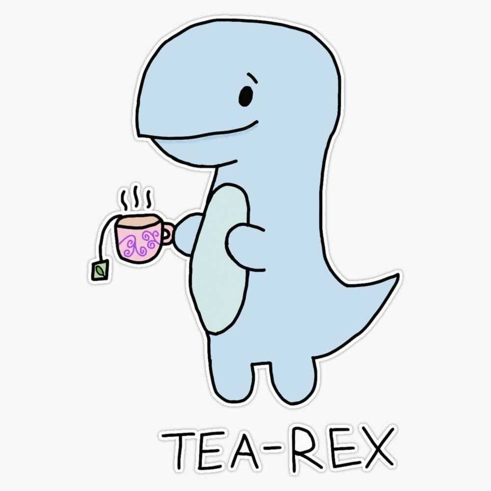 Tea-Rex Sticker Decal Size 5"