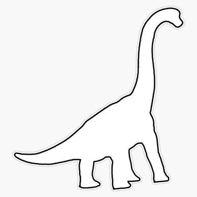 Dinosaur Outline Sticker Decal Size 5"