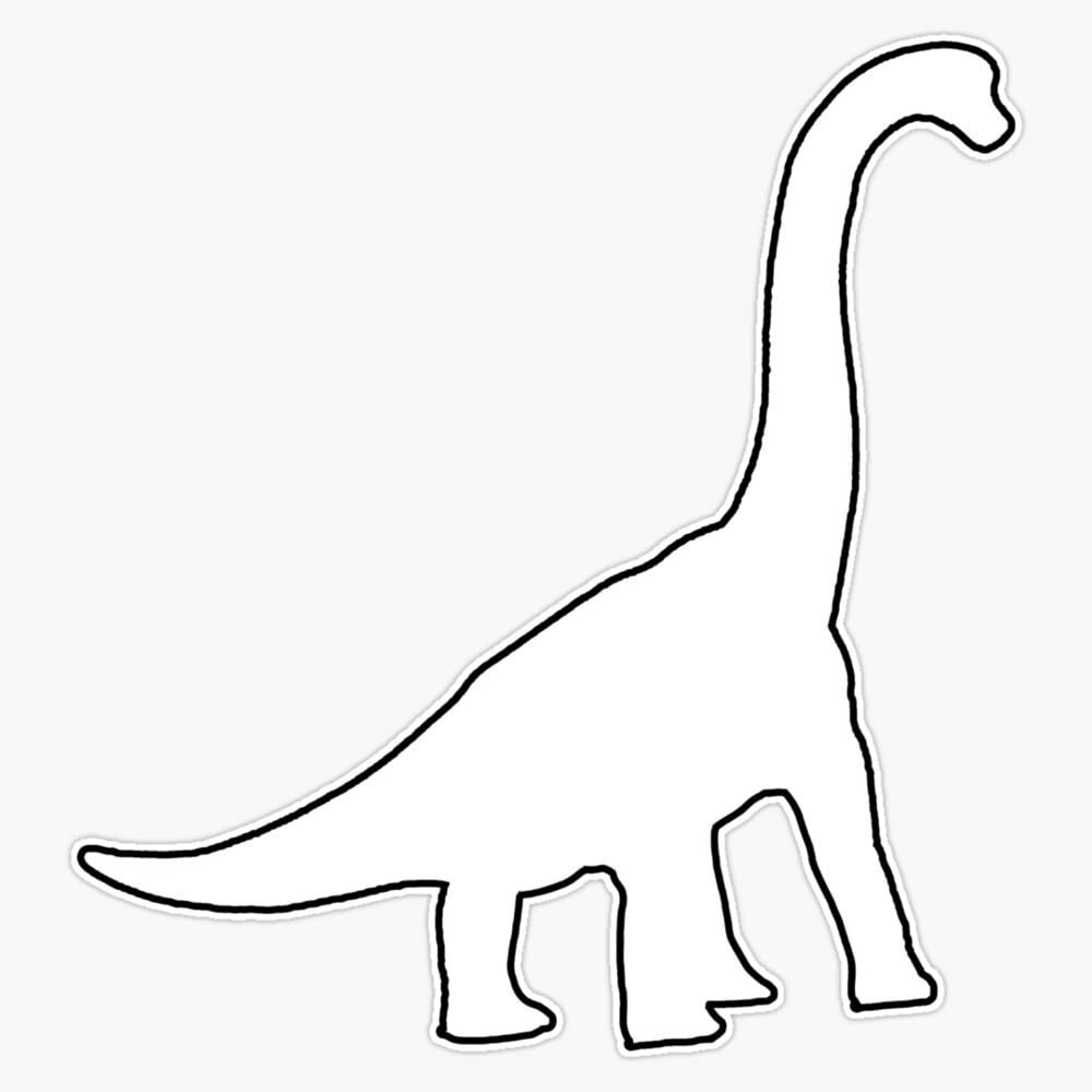 Dinosaur Outline Sticker Decal Size 5"
