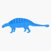 Ankylosaurus Blue Sticker Decal Size 5" view 1