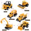 Kids Construction Toys, Construction Truck Toys Set w/Crane, Excavator, Forklift,Bulldozer,Dump Trucks,Cement Truck,Road Roller, Alloy Construction Vehicle Toys for 3 4 5 6 7 Years Old Boys Gifts view 4