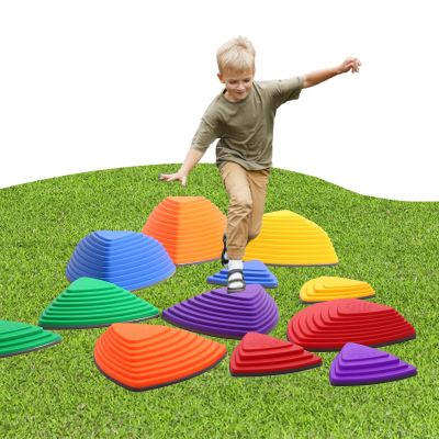 Balance Stepping Stones for Kids Ages 3 and Up - 12 Durable Stepping Stones Encourage Toddler Balance & Gross Motor Skills with Non-Slip Surface for Indoor Obstacle Courses Outdoor Toys Play