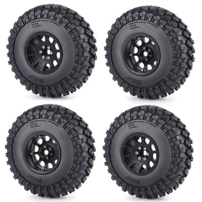 CNszlan 4PCS 2.2'' Beadlock Wheel Rims Terrain Tires 140 * 58mm for 1/10 Axial SCX10 Wraith 90056 Axial RR10 TRX4(Black)