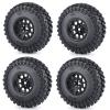 CNszlan 4PCS 2.2'' Beadlock Wheel Rims Terrain Tires 140 * 58mm for 1/10 Axial SCX10 Wraith 90056 Axial RR10 TRX4(Black) view 1