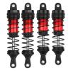 4PCS RC Oiled Shocks Absorber Set Fit for 1/12 1/14 1/16 RC Cars WLtoys 144001/124019/124018 MJX, SCY and HBX RC Buggy Off-Road Racing Upgraded Parts (Black Red) view 1