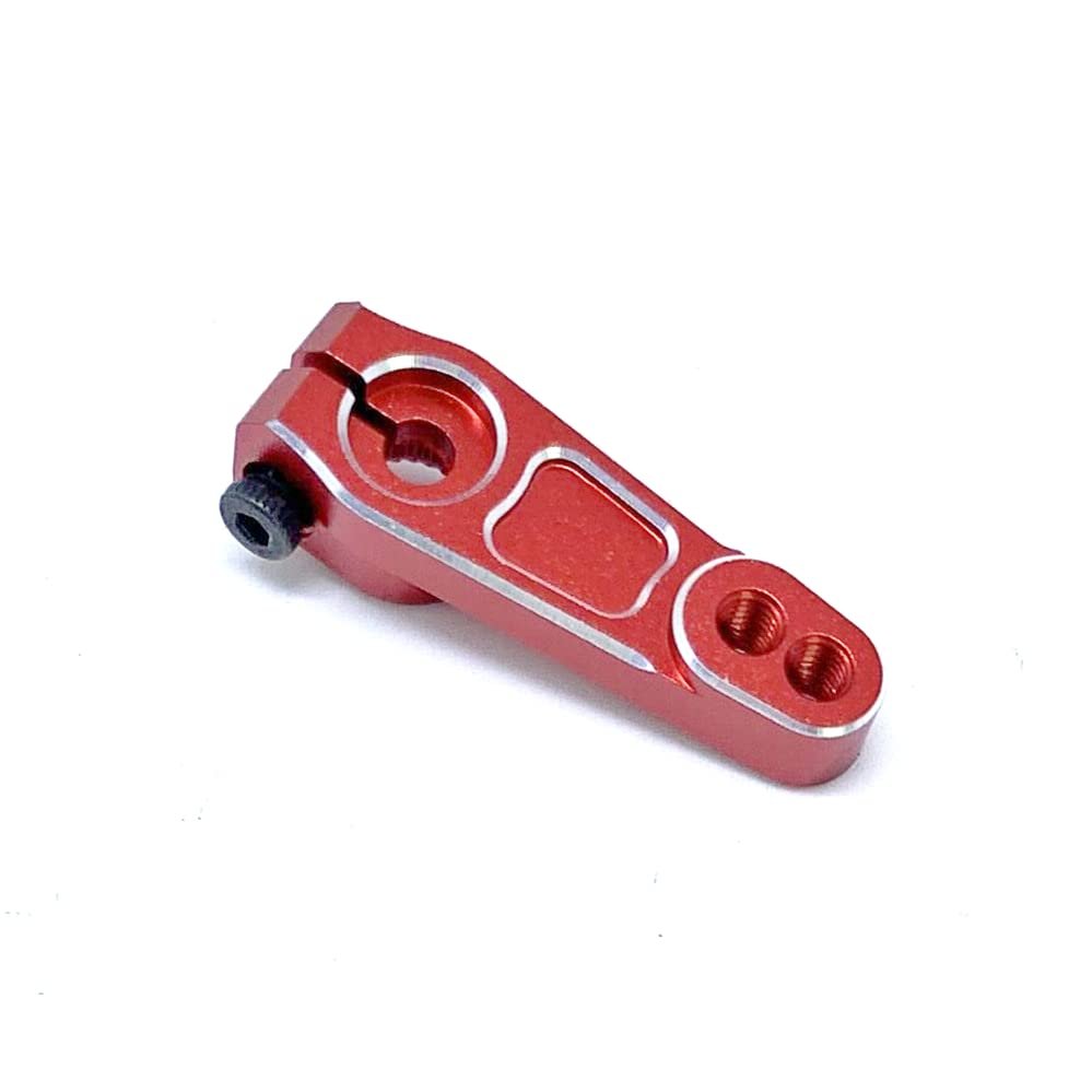 KingVal Replacement Metal 25T Servo Steering Arm Servo Horn RC Spare Parts Compatible with Axial SCX10 TRX4 Yikong 1/10 RC Crawler Car (Red)