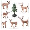 16PCS Deer Figurines Model Trees Kit, Plastic Woodland Animals Toys, Miniature Wild Forest Animal Figures for Christmas Decoration Cake Toppers Party Favors view 2