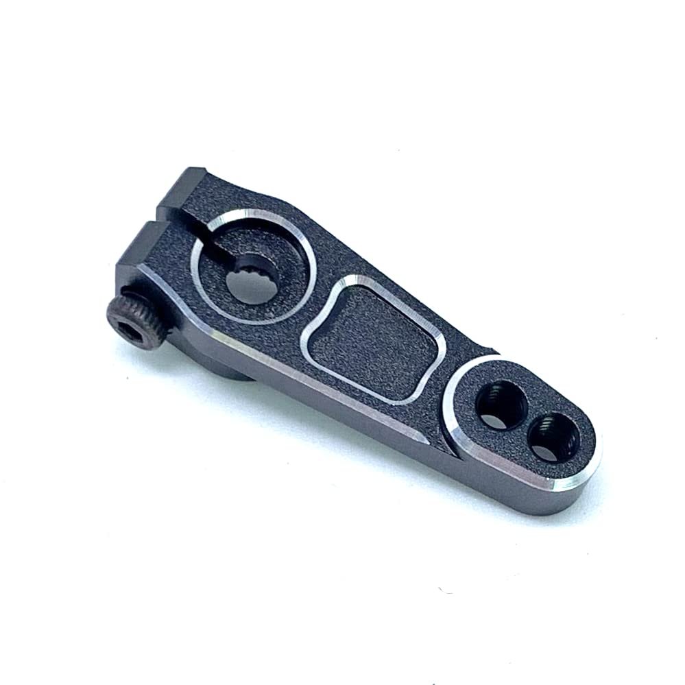 KingVal Replacement Metal 25T Servo Steering Arm Servo Horn RC Spare Parts Compatible with Axial SCX10 TRX4 Yikong 1/10 RC Crawler Car (Black)