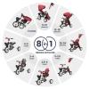 JMMD 8 in 1 Tricycle Stroller with Push Handle, Foldable Trike with 360 Swivel Seat, Reclining Backrest, All-Terrain Wheels, Dual Brakes, Canopy & Storage, Gift for Kids 18 Months to 5 Years, Red view 2