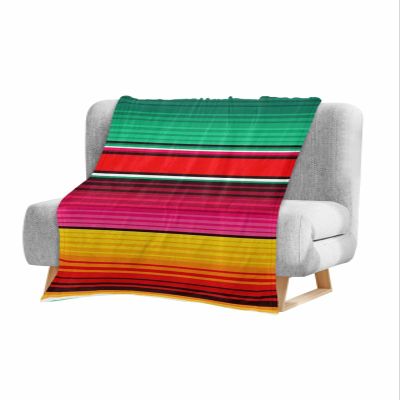Flannel Baby Blankets Cozy Toddler Blanket, Soft Throw Blankets Unisex, Mexican Serape Colorful Stripes Vibrant Colored Bohemia Kids Blanket for Crib, Stroller, Travel 30x40in