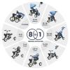 JMMD 8 in 1 Tricycle Stroller with Push Handle, Foldable Trike with 360 Swivel Seat, Reclining Backrest, All-Terrain Wheels, Dual Brakes, Canopy & Storage, Gift for Kids 18 Months to 5 Years, Blue view 2