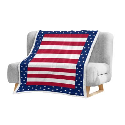 Baby Blanket Toddler Blanket Sherpa Fleece Kids Blanket, Baby Blankets for Boys Girls Newborn, Independence Day Stripe and Star American Flag 4th of July Patriotic Memorial Day Throw Blanket 50x60in