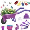 Losbenco 15 PCS Kids Gardening Tool Set for Girls Boys, Toddler Gardening Tools Set with Wheelbarrow, Flower Pot, Storage Bag, Rake, Fork, Shovel, Apron, Outdoor Garden Tool Play Set for Kids view 1