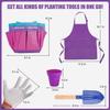 Losbenco 15 PCS Kids Gardening Tool Set for Girls Boys, Toddler Gardening Tools Set with Wheelbarrow, Flower Pot, Storage Bag, Rake, Fork, Shovel, Apron, Outdoor Garden Tool Play Set for Kids view 4
